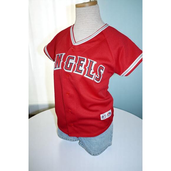 Anaheim Angels Jersey Majestic Cool Base - Size S Made USA MLB Red